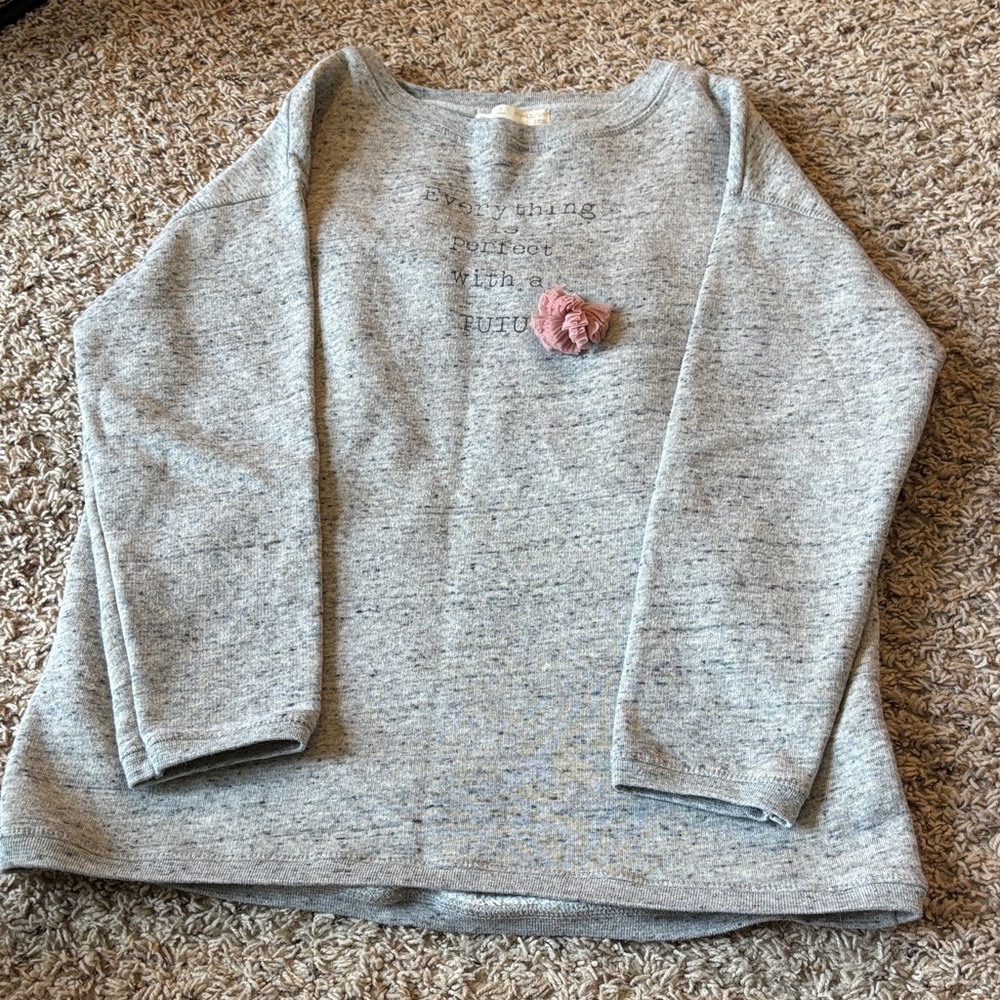Zara Gray Kids Sweatshirt with Pink Detail